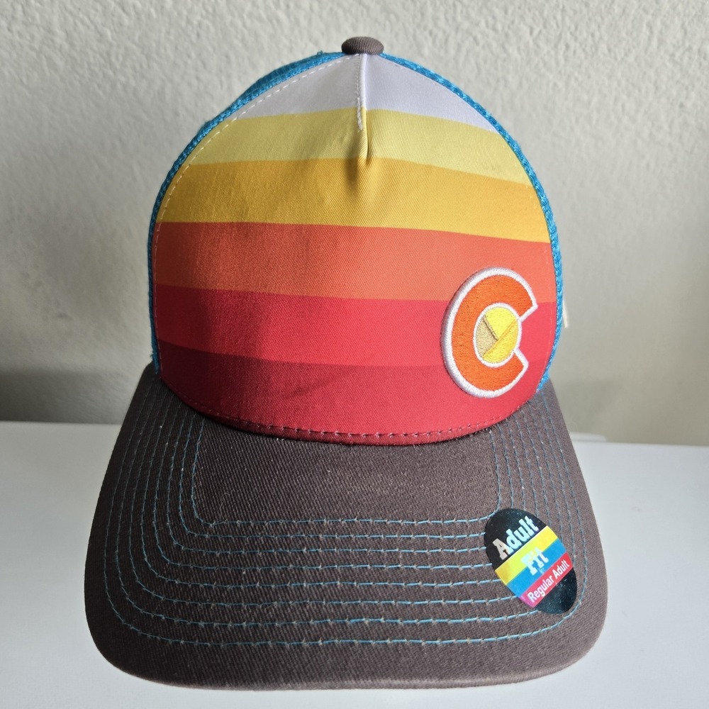 Yo Colorado Sunset Mesh Snapback Baseball Trucker Hat Adult Fit NWT